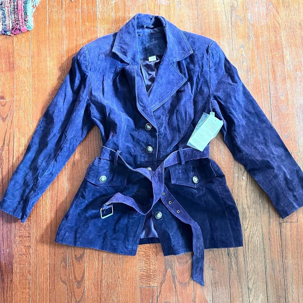 Jacqueline Ferrar Deep Purple Suede Blazer